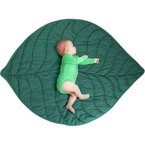 VARIPOWDER Baby Play Mat 56.3x42.1 Cotton Leaf Nursery Rug Kids Room Rug
