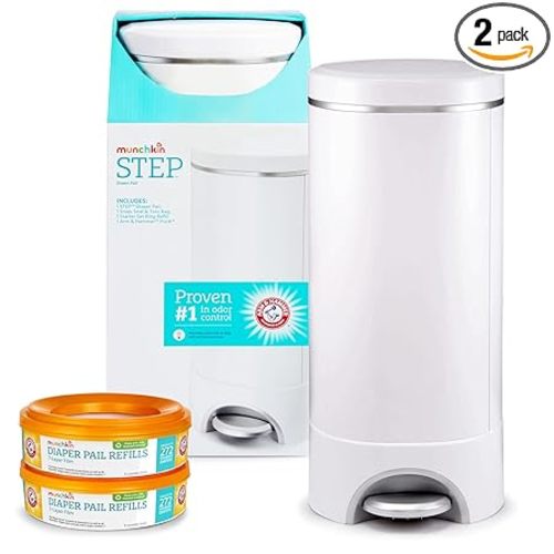 Munchkin® Step Diaper Pail Bundle - Includes Diaper Pail, Refill Rings, Bags and Baking Soda Puck