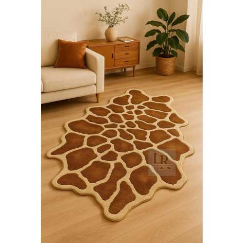 Giraffe Print Rug for Living Room | Animal Pattern Soft Carpet Decor