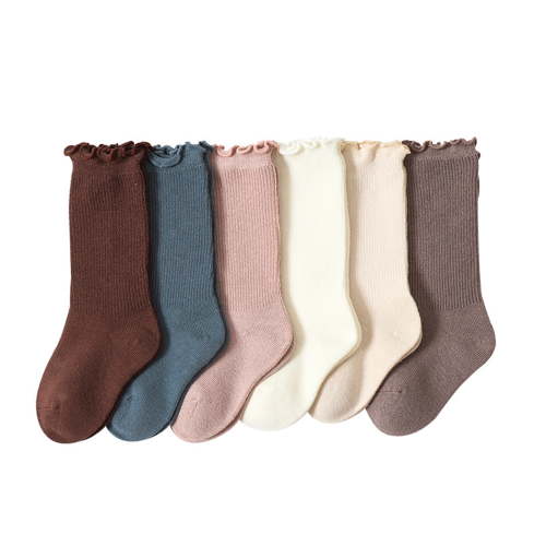 Baby Sweetie Baby Knee-High Socks Breathable Frills Loose Mouth Socks Newborn Infants Toddlers Ruffled Socks