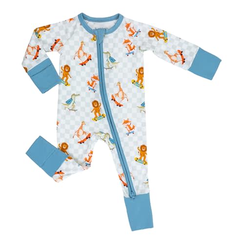 LollyBanks Baby Pajamas, Long Sleeve Baby Romper with 2-Way Zipper, 95% Viscose from Bamboo and 5% Spandex, Infant Sleepers