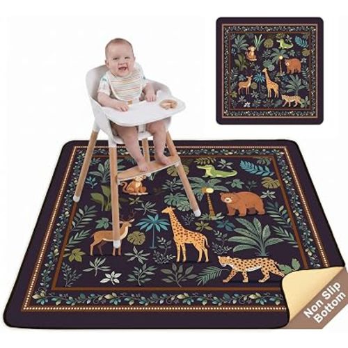 Splat Mat for Under High Chair Waterproof Non Slip Floor Mat for Baby