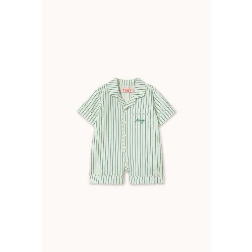 EMERALD STRIPES BABY ONE-PIECE