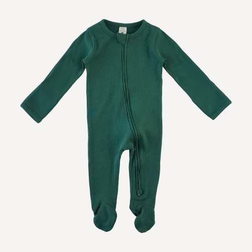 long sleeve two way zipper footie | hunter | organic cotton single rib – kate quinn