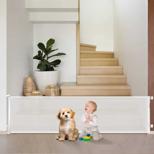 Tucker Murphy Pet™ 168 Inch Extra Wide Retractable Baby Gate,mesh Large Baby Gate Or Mesh Pet Dog Gate, Opening Wide Extra Long Child Safety Gate For Indoor, Outdoor, Stairs, Deck(33"x168") & Reviews | Wayfair