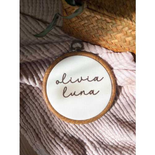 Personalized Embroidered Baby Name Announcement Hoop | Nursery Decor