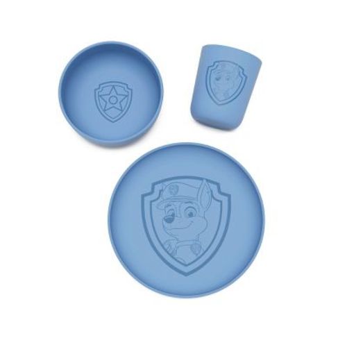 Lalo PAW Patrol 3pc Toddler Mealtime Set Silicone Plate, Bowl, and Cup