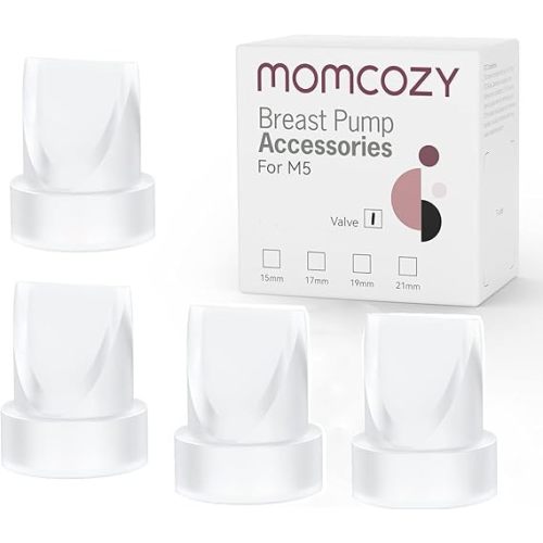 Momcozy M5 Smart APP Controlled Wearable Breast Pump, Hands-Free Wireless Electric Pump, 3 Modes 9 Suction Levels, BPA-Free, Portable Lightweight, 24mm Flange, 2-Pack Quill Gray