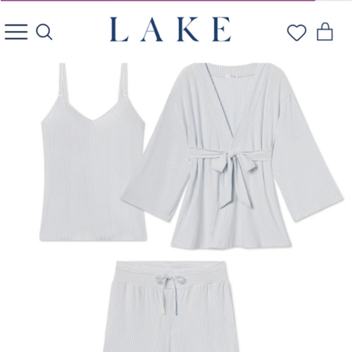 LAKE | Women | DreamModal® Pajamas | Parisian Green Pencil Stripe Maternity Kimono Bundle
