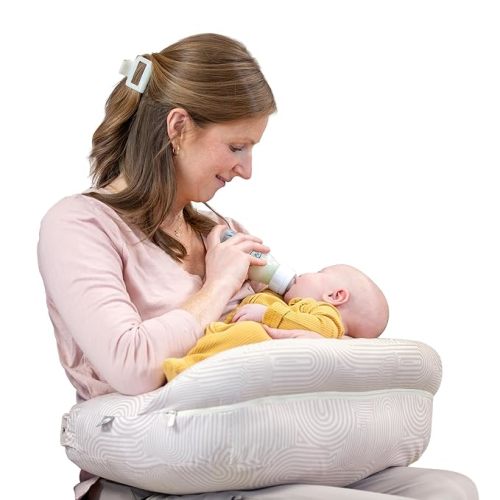 Boppy Complete Nursing Pillow, Breastfeeding & Bottle Feeding Ergonomic 2-in-1 Feeding Pillow with Removable Belt, CloseComfort No-Gap Design, Full-Length Bolster, Washable Cover-Oat Retro Arches