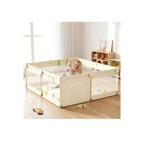 Amazon.com : Uanlauo Beige Small Baby Playpen - 47x47in Playpen for Babies and Toddlers | Non-Folding Design, Safe Indoor Play Pen, Baby Pen with Side Storage Bag and Breathable Mesh, Playard with 2 pull-up rings : Baby