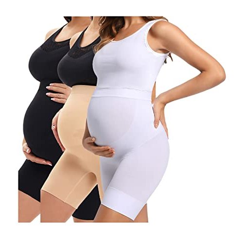 KUNINDOME Seamless Maternity Shapewear, Prevent Thigh Chaffing, Pregnancy Belly Support, S-5XL