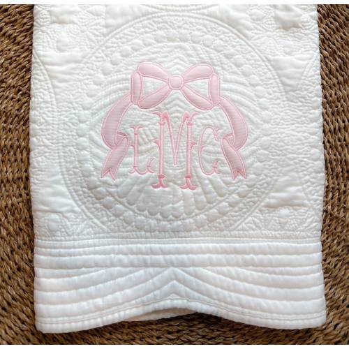 Monogrammed Heirloom Baby Quilt