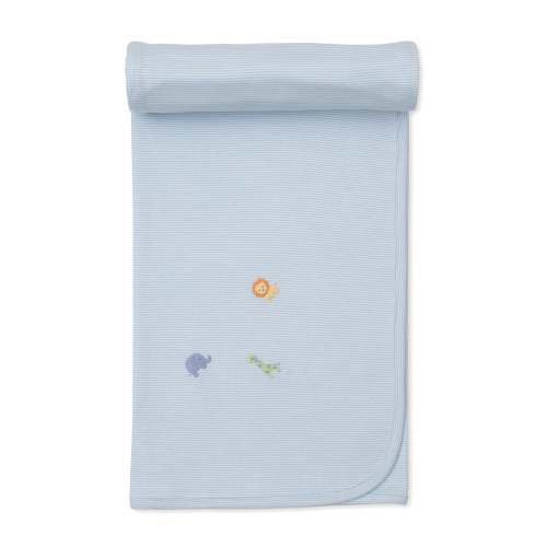 SCE Safari Wild Blue Stripe Hand Emb. Blanket