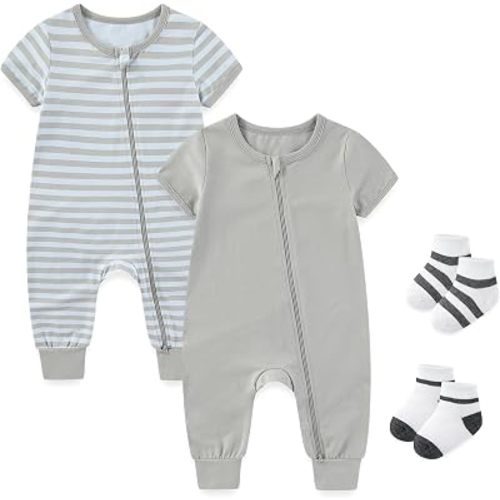 falianni Baby Unisex Rompers 0-18M Short Sleeve Zipper