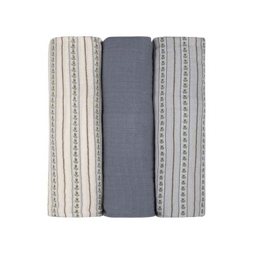 Baby Boy Muslin Swaddle Blanket 3-Pack | Jersey Cotton | Linear Tulip | Ely's & Co – Ely's & Co.