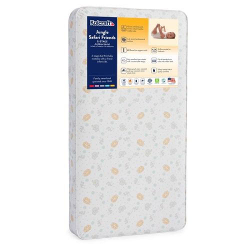 Kolcraft 2-stage Antibacterial Baby Crib Mattress And Toddler Bed Mattress - Jungle Safari