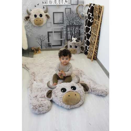 Highland Cow Nursery Set - Personalized Rug, Pillow & Storage Basket Collection