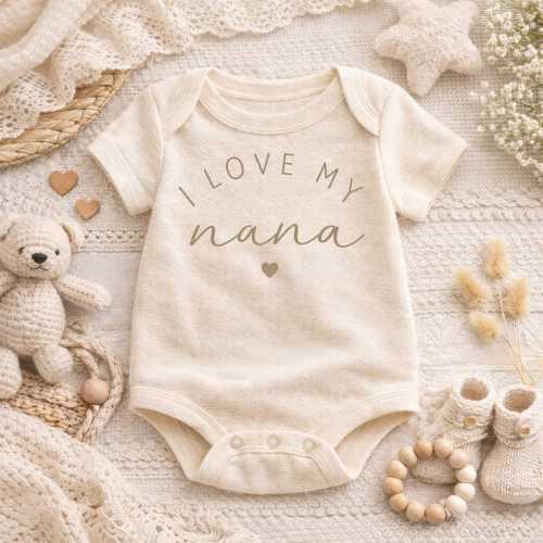 I Love My Nana Baby Onesie®, Minimalist Grandma Gift, Neutral Bodysuit