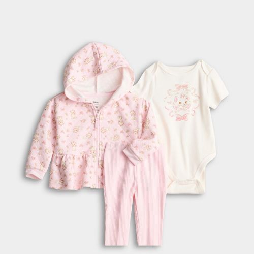 Baby Girl Disney's Jumping Beans® 3-pc. Quilted Peplum Hoodie, Bodysuit & Leggings Set