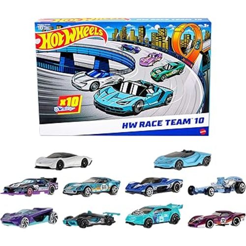 Hot Wheels 10-Pack of Toy Race Cars, Includes 1:64 Scale Corvette, Lamborghini, McLaren & Hot Wheels Originals (Amazon Exclusive)