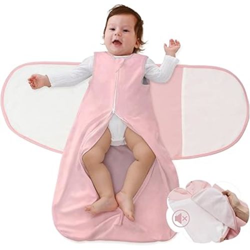 Baby Swaddle Sleep Sack, 1.0 Tog New-Parent-Friendly Swaddle for Newborns & infant 0-3 Months Baby Wearable Blanket Reduce Startle Reflex, Newborn Boys Girls Registry Essentials