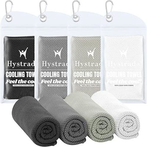 4 Pack Cooling Towels 40" x 12"-Cooling Scarf, Cold snap Cooling Towel for Instant Cooling Relief for All Physical Activities: Golf, Fitness, Camping, Hiking, Yoga, Pilates