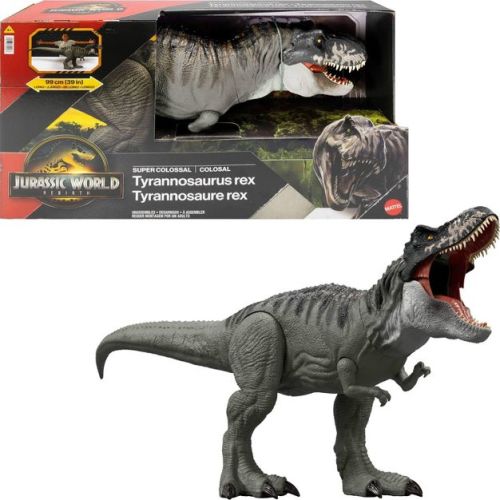 Jurassic World Rebirth Super Colossal Tyrannosaurus Rex Action Figure, T-Rex Dinosaur Movie Toy
