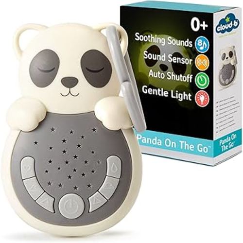Cloud b Travel Comforting Sound Machine w/ Calming Light | 4 White Noise and 4 Lullabies | Re-Activating Smart Sensor | Sweet Dreamz On the Go™ - Panda