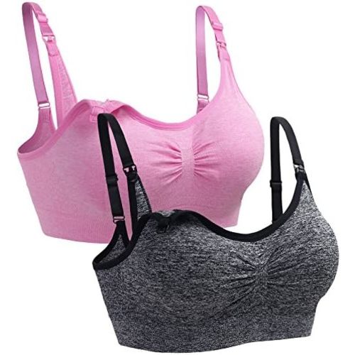 Suekaphin 2PACK Nursing Maternity Bra for Pregnancy Women Breastfeeding Comfortable Sleeping with Extenders