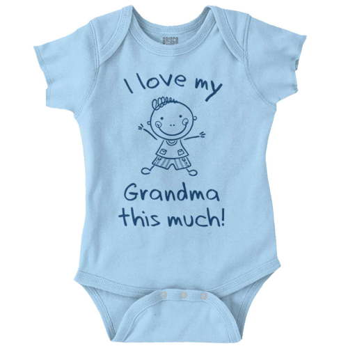 I Love My Grandma This Much Cute Romper Boys or Girls Infant Baby Brisco Brands NB