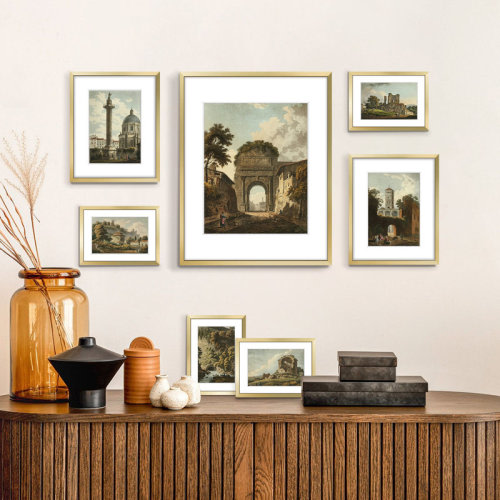 Wayfair Basics® Drennon 7 Pieces Gallery Wall Frame with Glass Front, Hanging or Tabletop Display & Reviews | Wayfair