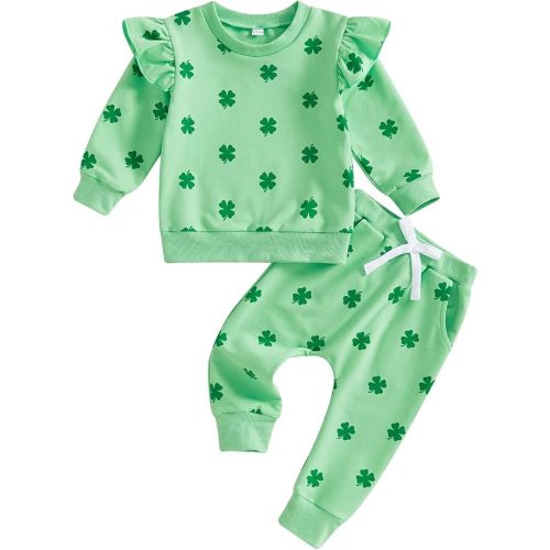 3Pcs Baby Girl Outfits Daisy Sweatshirt + Pants + Headband Infant Fall Winter Clothes