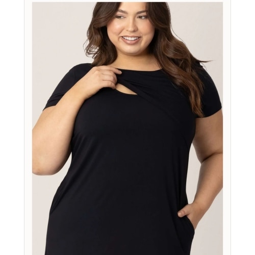 Eleanora Bamboo Maternity & Nursing Dress | Black – Milk & Baby