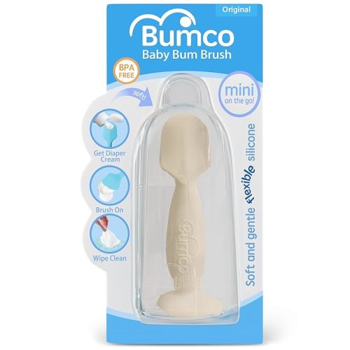 Bumco Diaper Cream Spatula (Mini) - BPA-free Butt Paste Diaper Cream Applicator, Soft & Flexible Diaper Rash Cream Applicator, Butt Spatula Baby, Mom-Invented Diaper Bag Essentials (Beige)