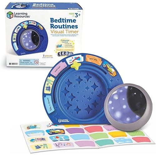 Learning Resources Bedtime Routines - Visual Timer for Kids, Night Light, Time Management Tools for Daily Organization, Count Down Clock, Homeschool Supplies