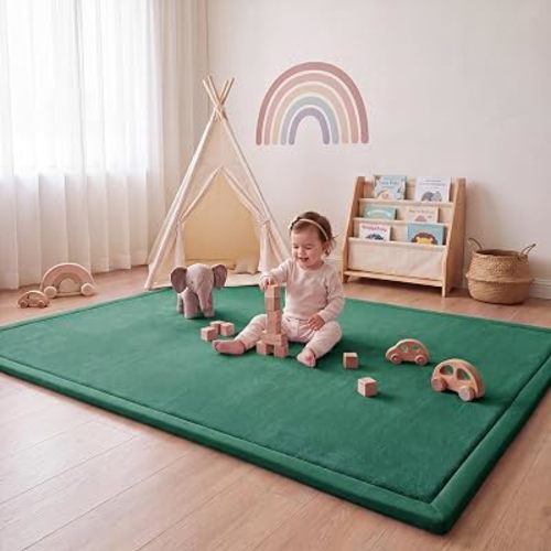 1.3" Thick Baby Play Mat for Floor,39x59 Memory Foam Tummy Time Mat
