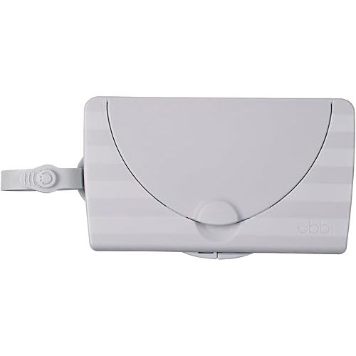 Ubbi On-The-Go Baby Wipes Dispenser, Portable Wipes Container for Travel, Diaper Bag Accessory Must Have for Newborns, Reusable Wipes Holder, Gray