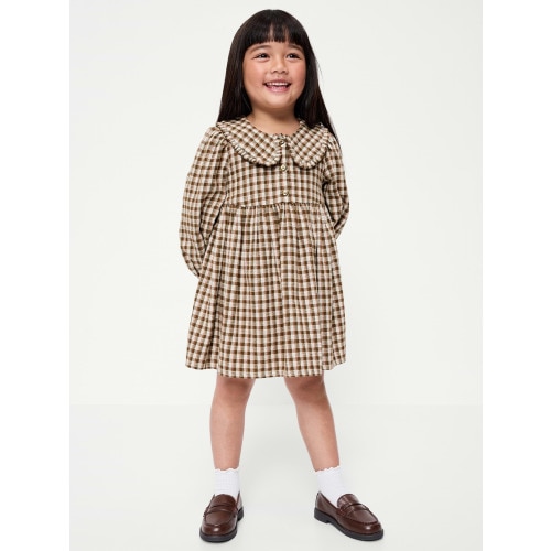 Long-Sleeve Flannel Dress for Toddler Girls