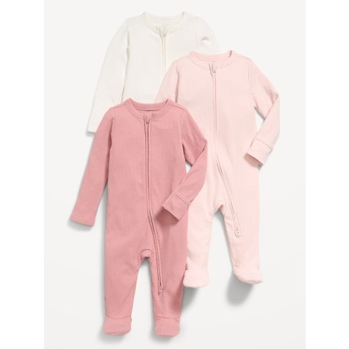 Ribbed One-Piece 3-Pack for Baby - Pink Combo - 0-3M