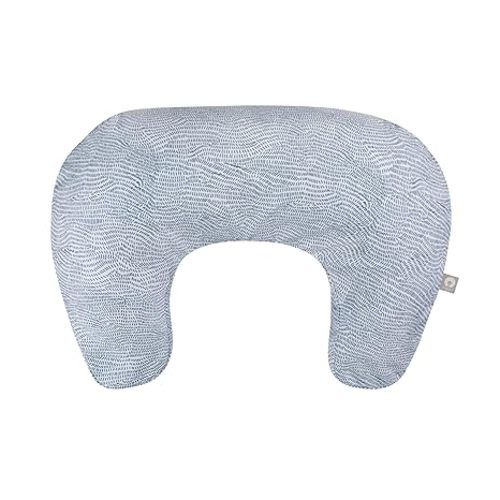 Boppy Nursing Pillow - Ergonomic Bottle & Breastfeeding Pillow with High, Firm, Large Area, Water-Repellent Cushion with Washable Cover; Baby Safety Alliance Verified - Blue Speckled Current