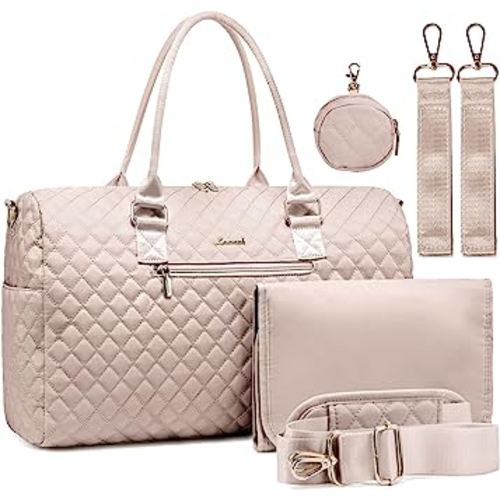 LOVEVOOK Diaper Bag Tote with Pacifier Case and Changing Pad, Large Capacity Mommy Bag for Hospital and Weekender Travel, Functional Baby Bag Newborn Baby Essential