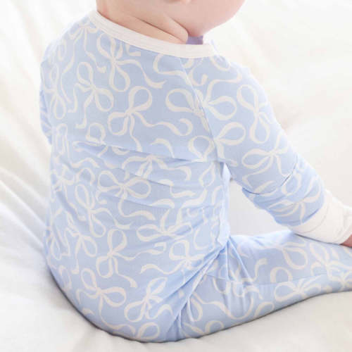 Blue-tiful Bows Convertible Zip Romper