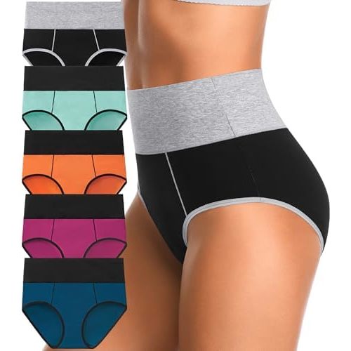 High Waisted Postpartum Underwear Womens Cotton Underwear Soft Breathable Full Coverage Stretch Panties Multipack