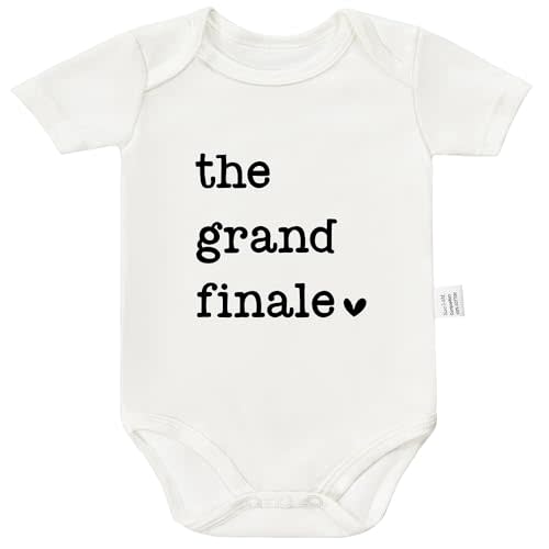 RETKCUL The Grand Finale Bodysuit, Baby Announcement Rompers, Coming Soon Clothing, Infant Short-Sleeve Outfits 0-24 Month