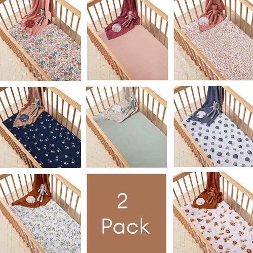 Snuggle Hunny - 2 Pack Organic Fitted Cot Sheets