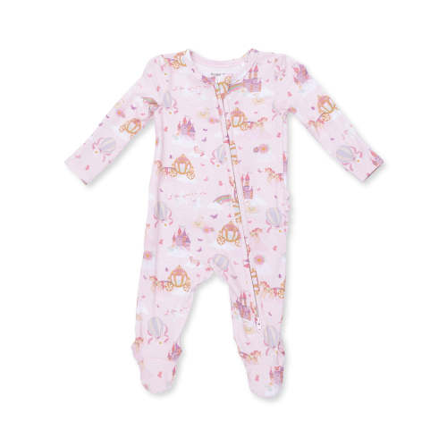 2-Way Zip Ruffle Footie, Princess Unicorns and Castle