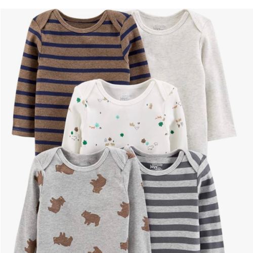 Simple Joys by Carter's Baby Boys Long-Sleeve Bodysuit Pack of 5Bodysuit