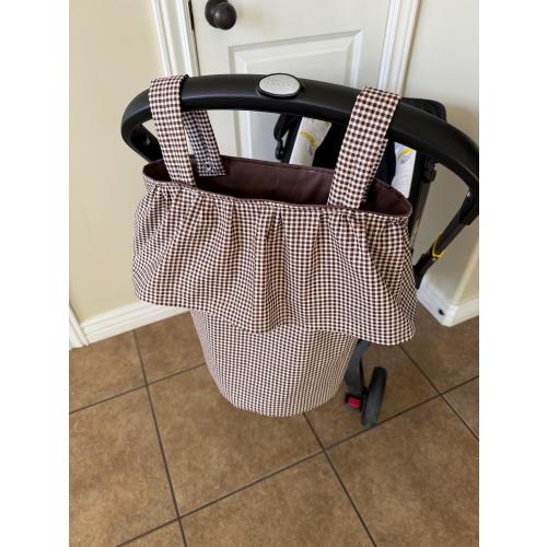 CUSTOM Message before ordering Ruffle Stoller Caddy Bag/ Removable Stroller Caddy/ Stroller Organizer Bag/Round Ruffle Stroller Bag