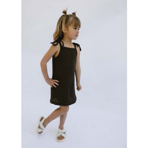 Waffle Tank Dress- Brown